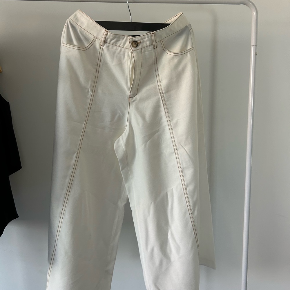 White Beige Pants